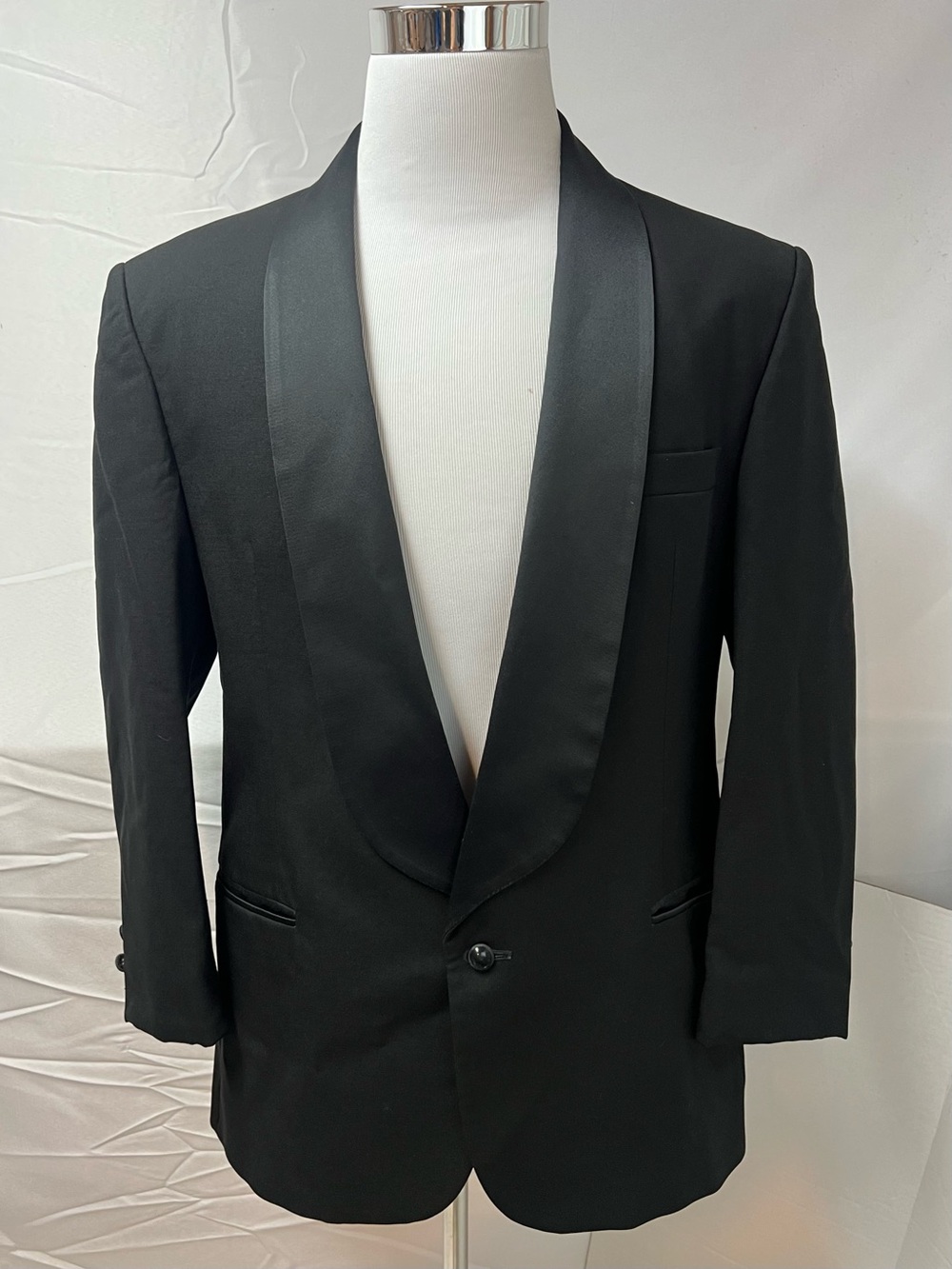 Raffinati Vintage Men's 42S Black Shawl Collar One Button Tuxedo Blazer Jacket